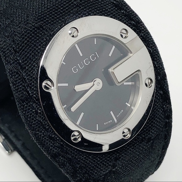 Gucci Ladies G Monogram Logo Fabric Watch - Picture 2 of 12